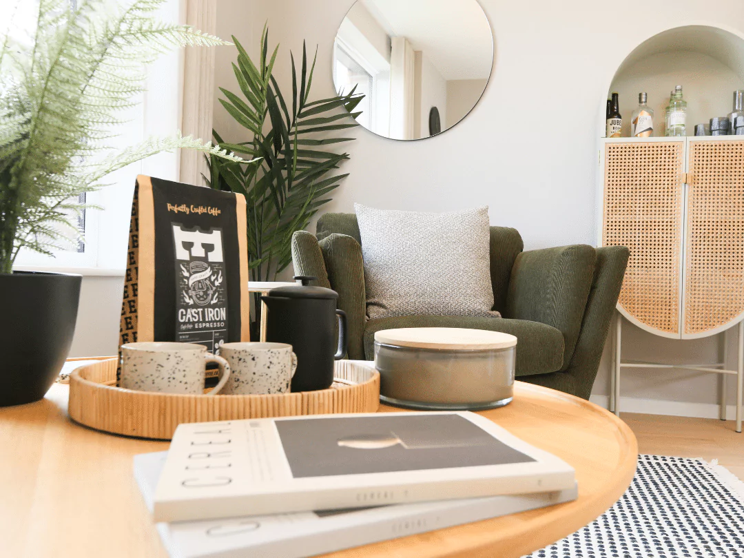 Stylish kitchen snug, styled with storage space and added extras.