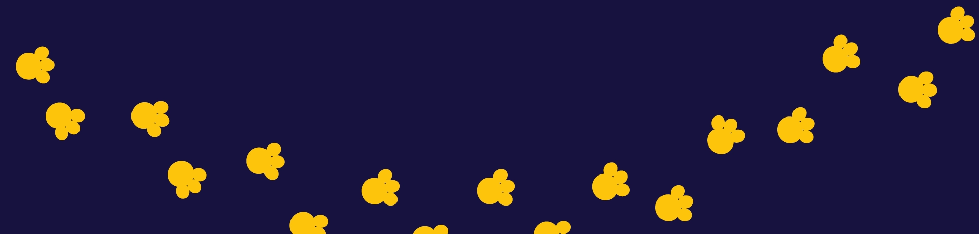  Yellow gromit pawprints on navy background.