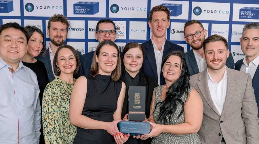 Employees of YTL Group holding the award for Residential Development of the Year at the 2025 Bristol Property Awards.